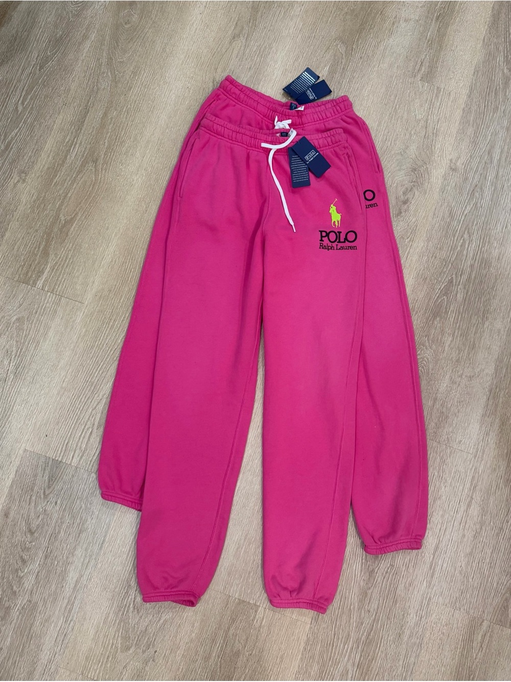 NWT Polo Ralph Lauren Pink Big Pony Logo Joggers Sweatpants Size S